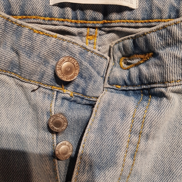 Size 4 Bershka distressed button fly jeans - Picture 2 of 5